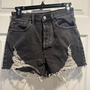 PacSun Charcoal Distressed Jean Shorts